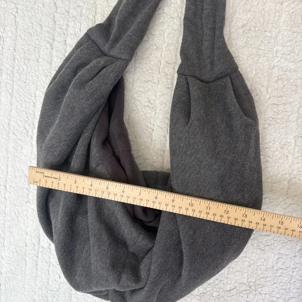 Gray Women's Bag for small dog lined with fleece and hook for collar inside